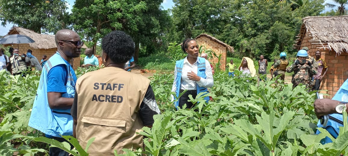 Visite des partenaires humanitaires sur le site maraîcher de Sangouzirani à Zémio